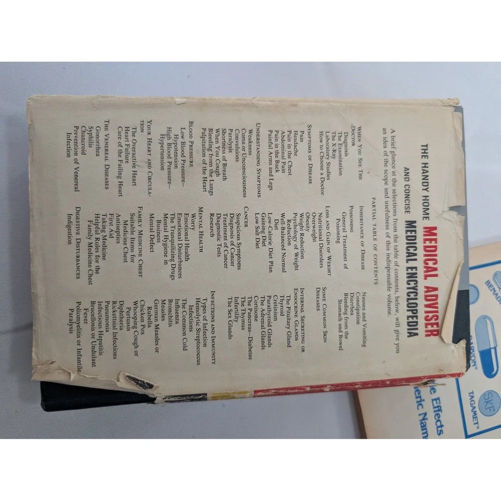 Vtg 1957 Handy‎ Home Medical Adviser Morris Fishbein MD & Drug Effects Booklet
